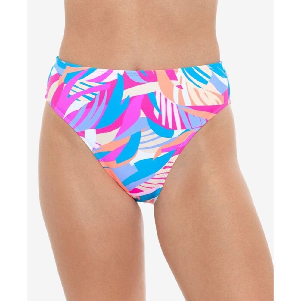 Salt + Cove Juniors' Tropical Breeze High-Cut Bikini Bottoms Pink Blue XL
